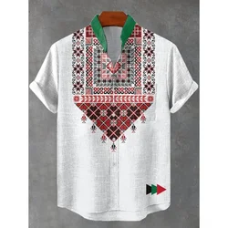 Native Pattern Hawaiian Shirt New Summer Short Sleeve Harajuku Hip Hop Streetwear Pure Elegant Shirts Casual Tops Men Clothing