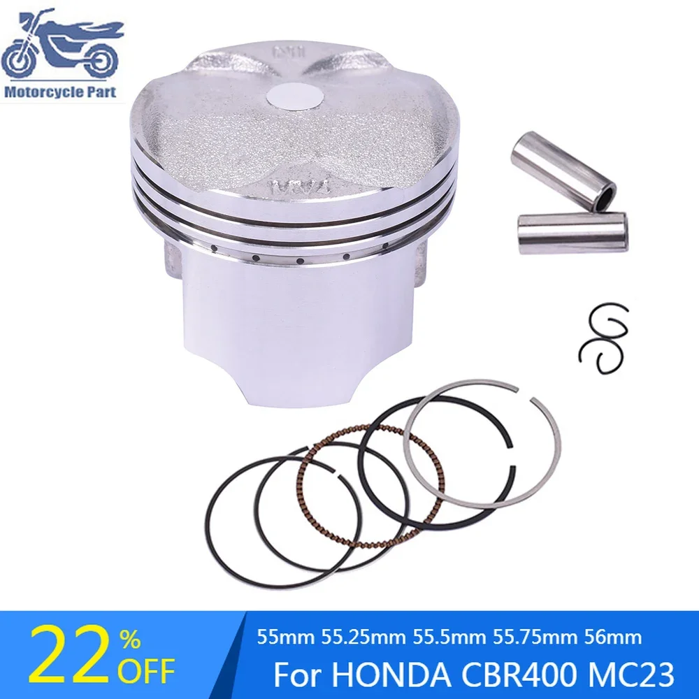 

Motorcycle Piston Rings Kit For Honda CB400 CB-1 CBR 400 NC23 NC29 CB400SF CB 400 SF VFR400 55 55.25 55.5 55.75 56 STD ~ +100