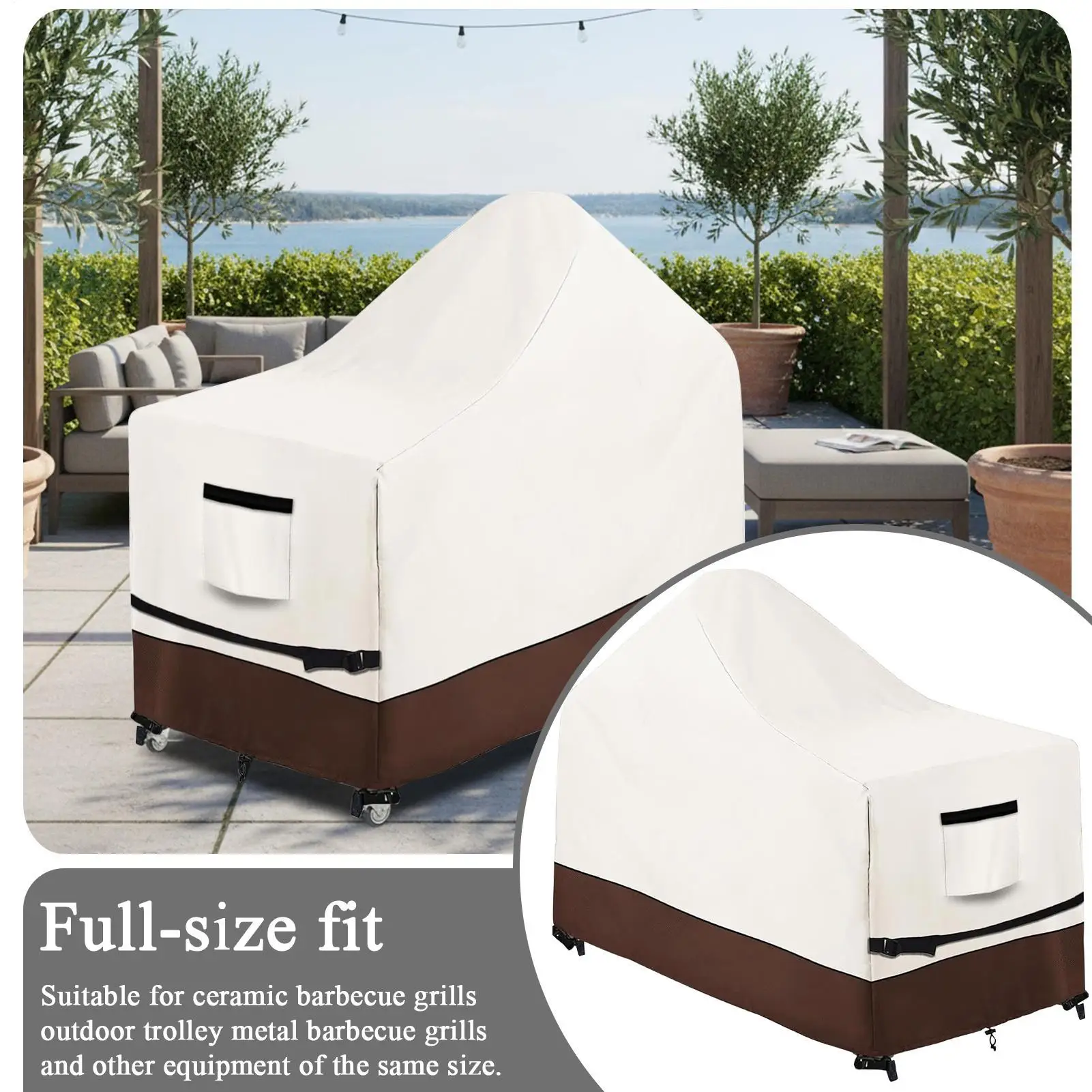 

Grill Cover Anti-UV Protection Grill Barbecue Cover for Outdoor Garden Patio Backyard Camping Picnic Rainy Season Winter Summer