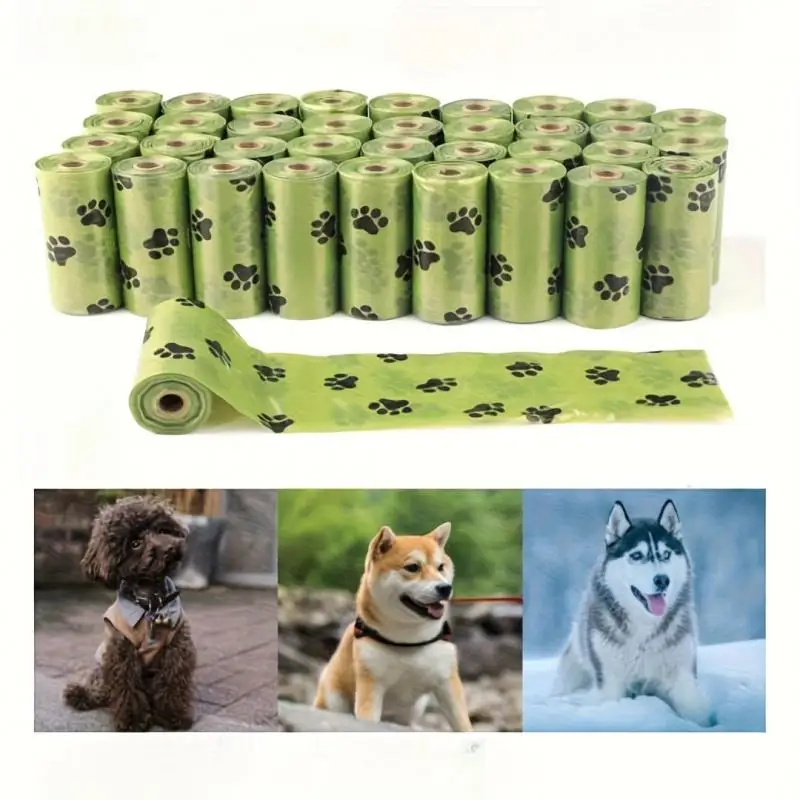 15 Rollos de Bolsas Biodegradables para Excremento de Perro, Diseño a Prueba de Fugas, Alta Resistencia y Durabilidad, Portátiles y Fáciles de Usar, Imprescindibles para el Día a Día