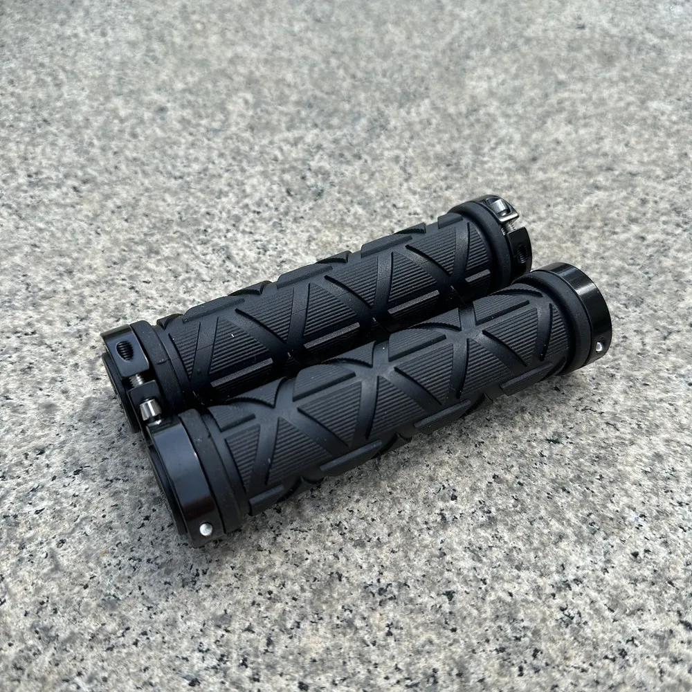 High Quality Mountain Bike Grips Rubber Non-slip Shock-absorbing Aluminum Alloy Lock Mtb Bicycle Grips Set Cycling Accessories