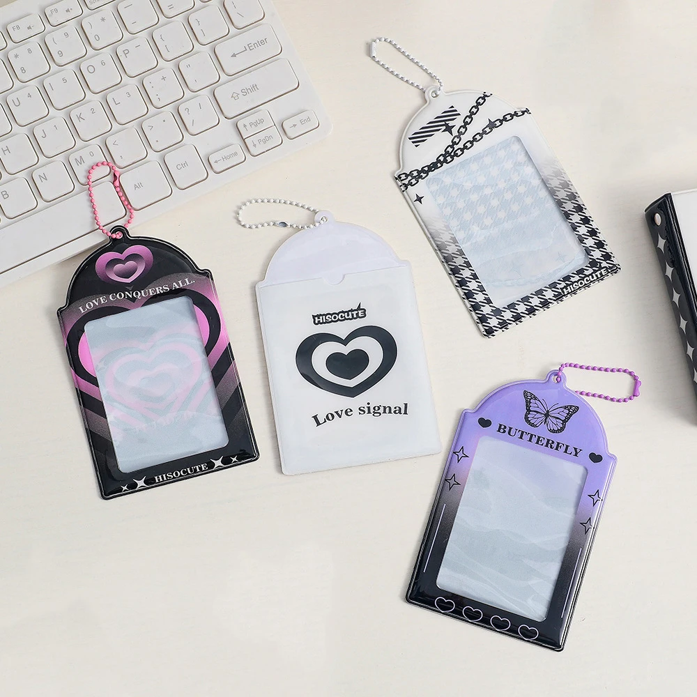 PVC Tampa Do Titular Do Cartão, Photo Pocket Frame, Keychain Photocards, Protector Card Sleeve, Idol Foto Mangas, Legal DIY, 3"