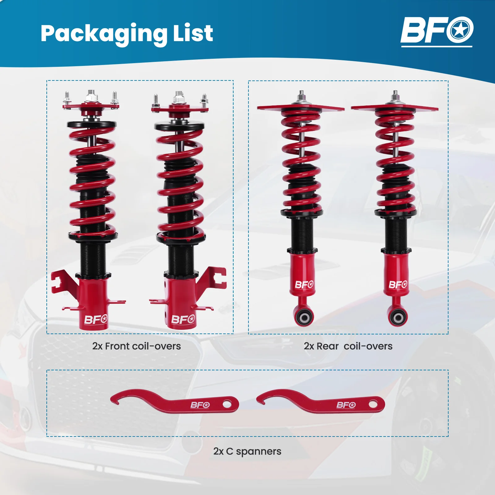 BFO Coilovers, Suspension Struts  for Nissan Sentra B15 Sunny N16 2000-2006 For Nissan Pulsar (N16) New Zealand