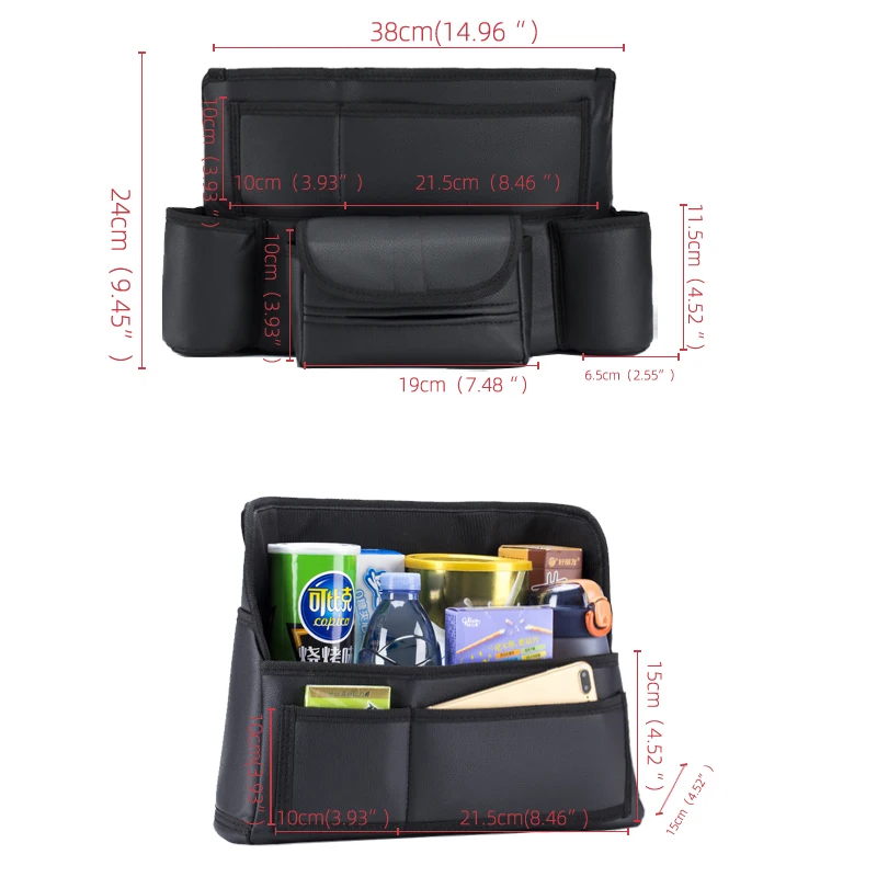 H312A Car handbag holder car seat back storage bag  with water cup holder tissue holder  mobilephoe pocket