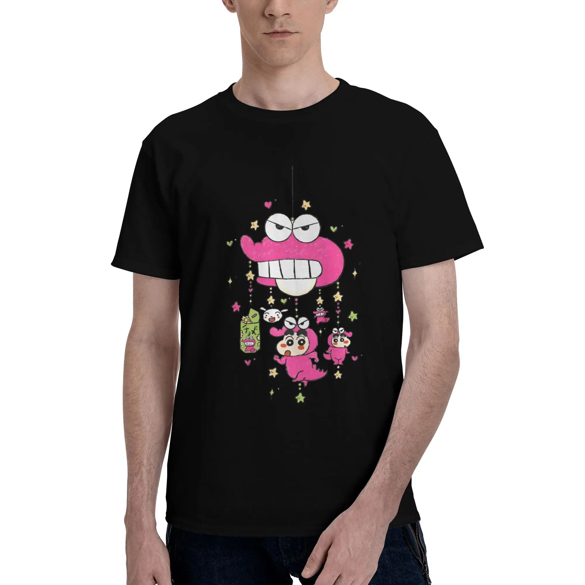 

Custom Kawaii Crayons Shin-chans Anime T Shirt Men Short Sleeved T-shirts Graphic Tee Tops Cotton Regular Fit Tshirts Merch