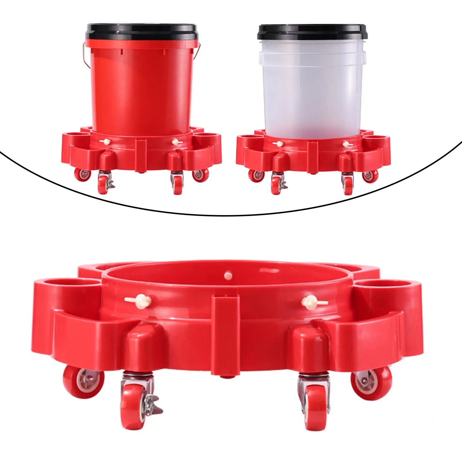 

Generic Bucket Dolly Car Wash Buckets Base Pulley for Painting Assistance Car Washing Car Wash Fleets Car Beauty Cleaners