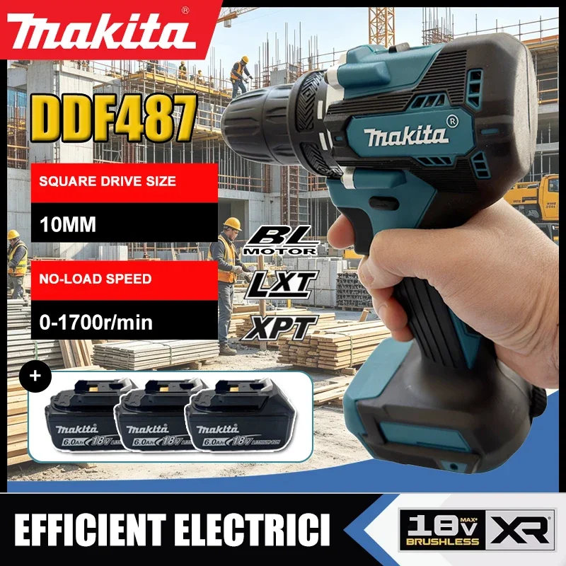 

Makita DDF487 18V Brushless Electric Drill Impact Tool for Decoration Team Power Tools Compatible With Makita 18V Battery