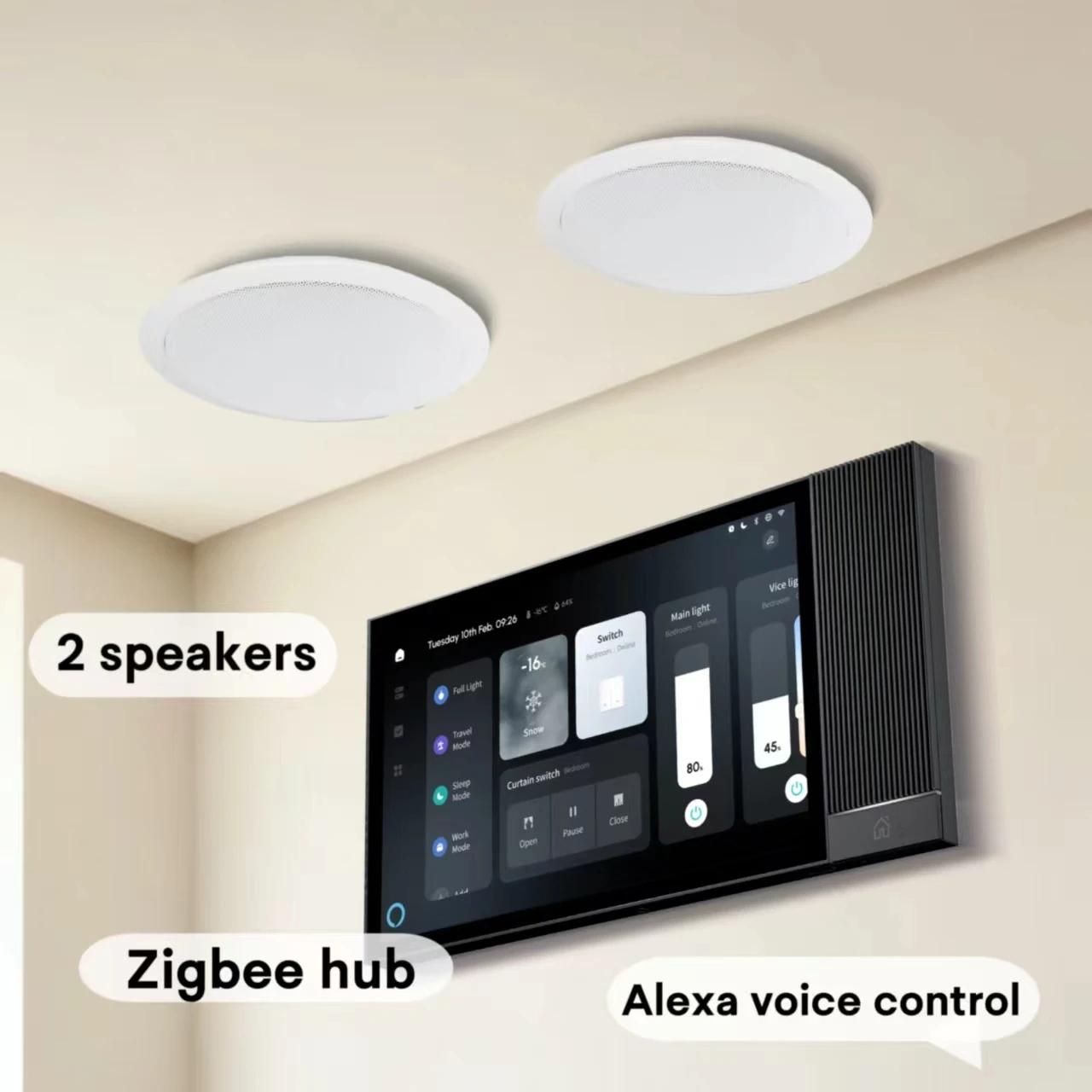 Smart HomeWifi 10.1 15.6 Inch Wall Mounting Display Relay Rs232 Rj45 Automation Device Control Tablet Panel