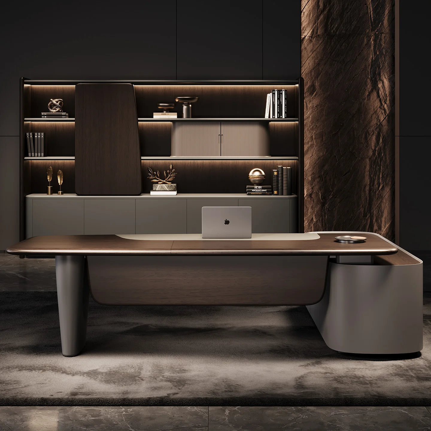 Modern Convertible Modular Extendable Executive Office Desk File Drawer Storage for Home Hotel Commercial Use-Durable MDF Wooden