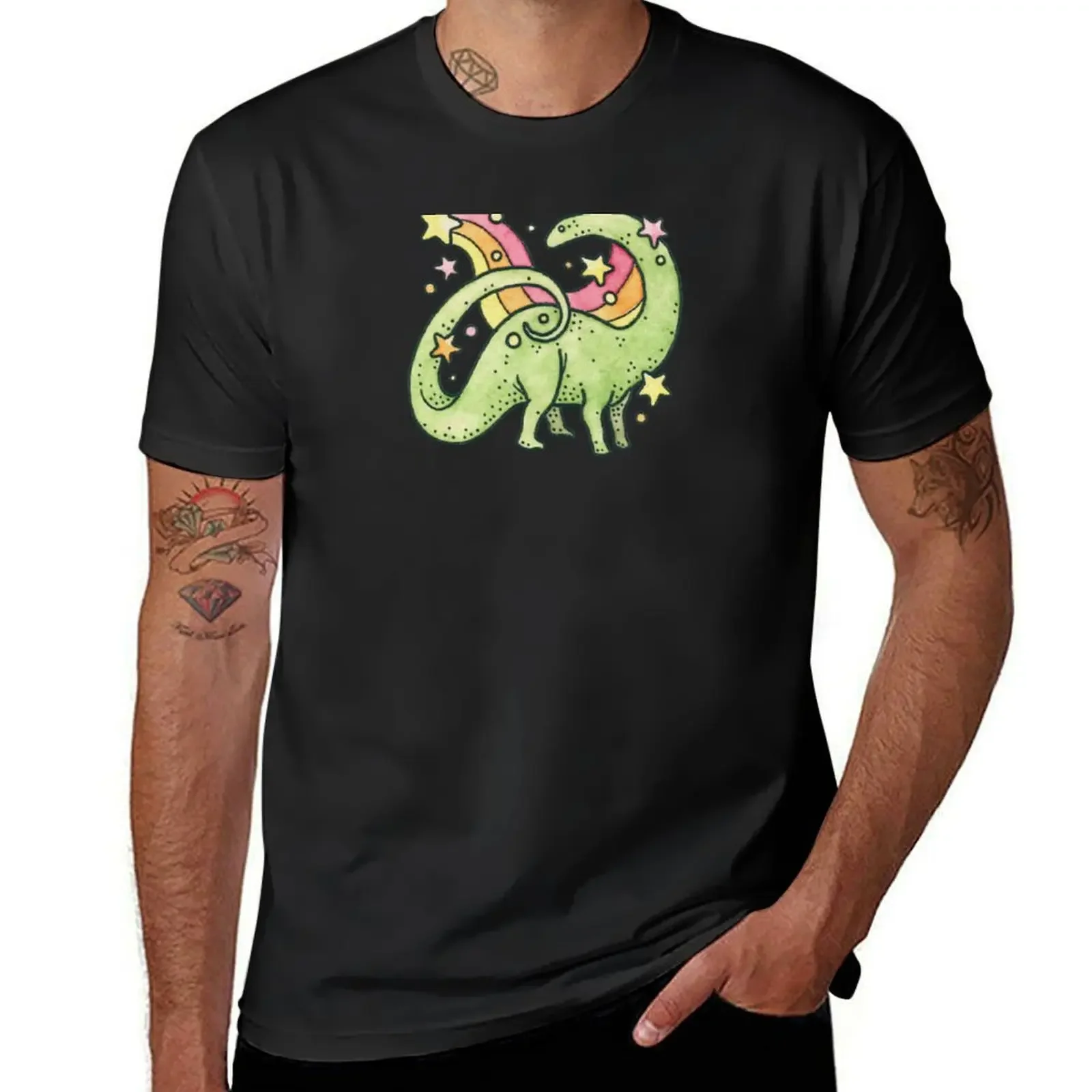 

Diplodocus Rainbow Retro Dinosaur T-Shirt clothes animal prinfor boys topping anime shirts men