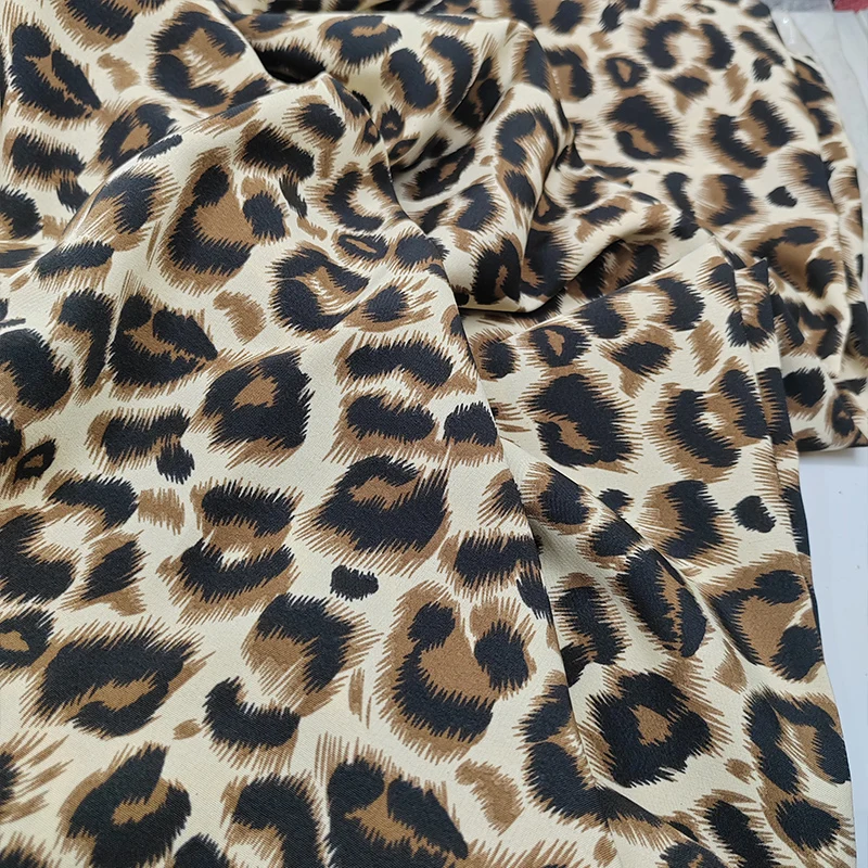 Good Sexy Leopard Pattern Printing chiffon Fabric, Quilting Cloth, Patchwork Sewing Material, Women Shirt Clothing, Dress, Pants