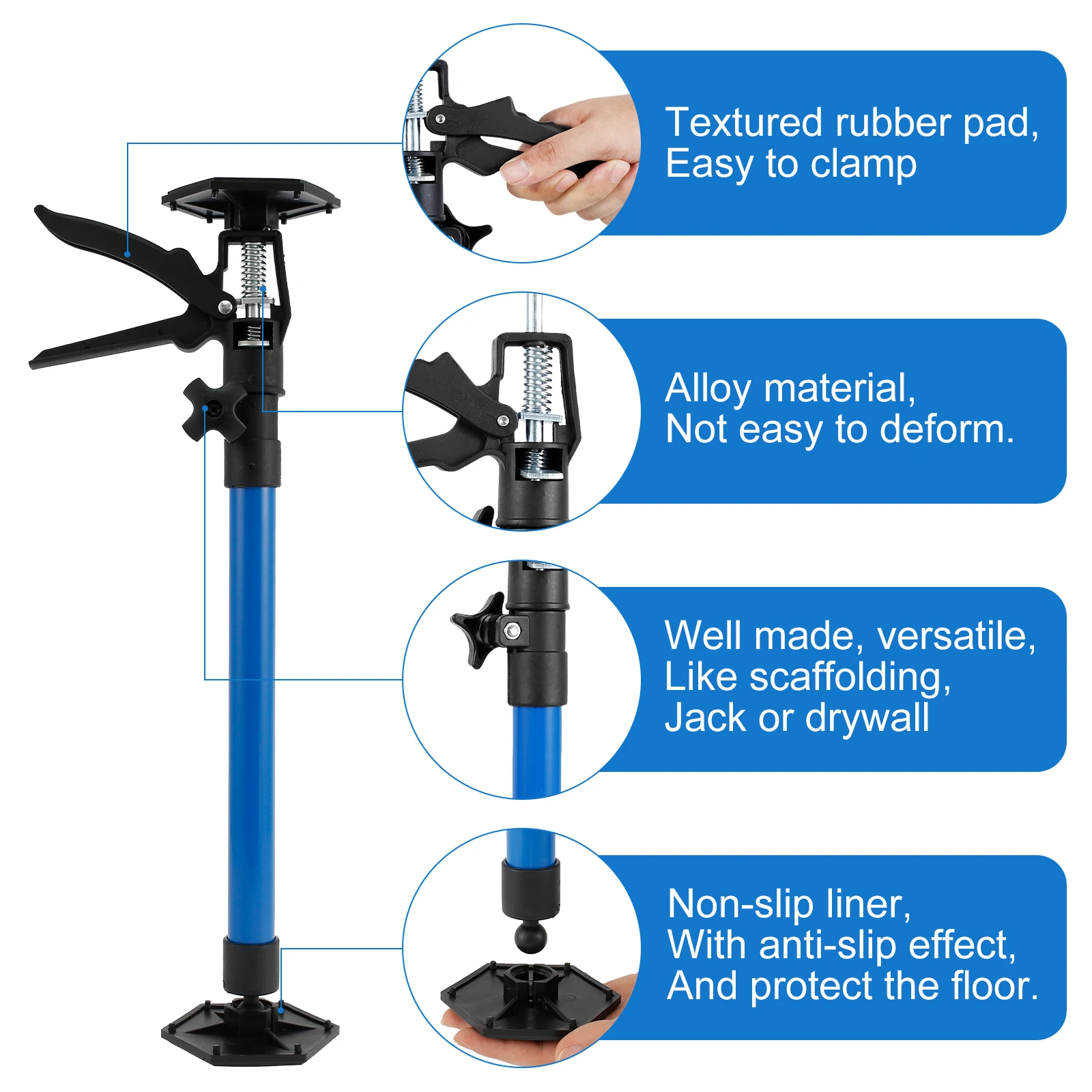 Cabinet Jack Support Pole 5inch Telescopic Support Rod Adjustable Cabinet Jack 3rd Hand Support System for Cabinet Woodworking