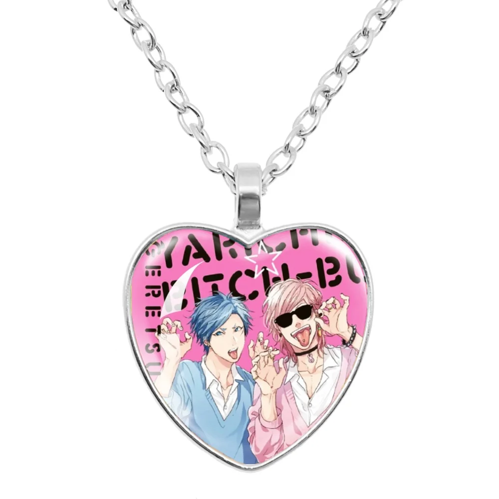Yarichin Club collar Kawaii Yuri Ayato Yui Tamura divertido MeMe cristal forma de corazón colgante collar joyería encanto recoger regalo
