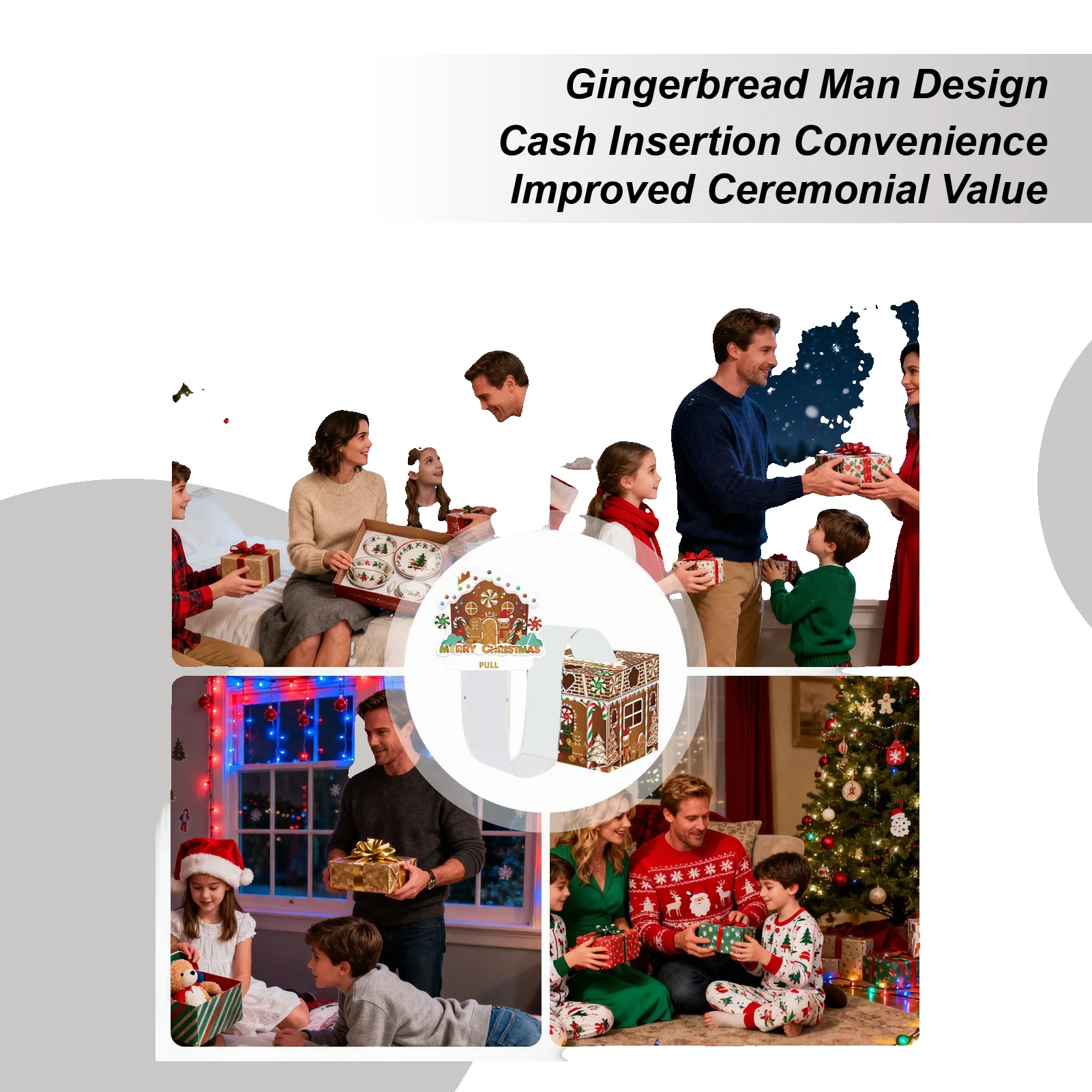 Christmas Cash Box Gingerbread Man Party Favors Christmas Money Holders For Cash For Family Friends Kids Adults Men Women Boys