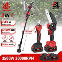 3500W Brushless Pole Electric Telescoping Chainsaw 3 in 1 Battery Saw High Branch Garden Power Tool For 21V 18V Battery