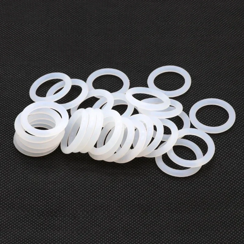 10Pcs VMQ O Ring Gasket CS 5mm OD 15 ~ 155mm Waterproof Washer Silicone Rubber Insulate Round O Shape Seal White Food Grade