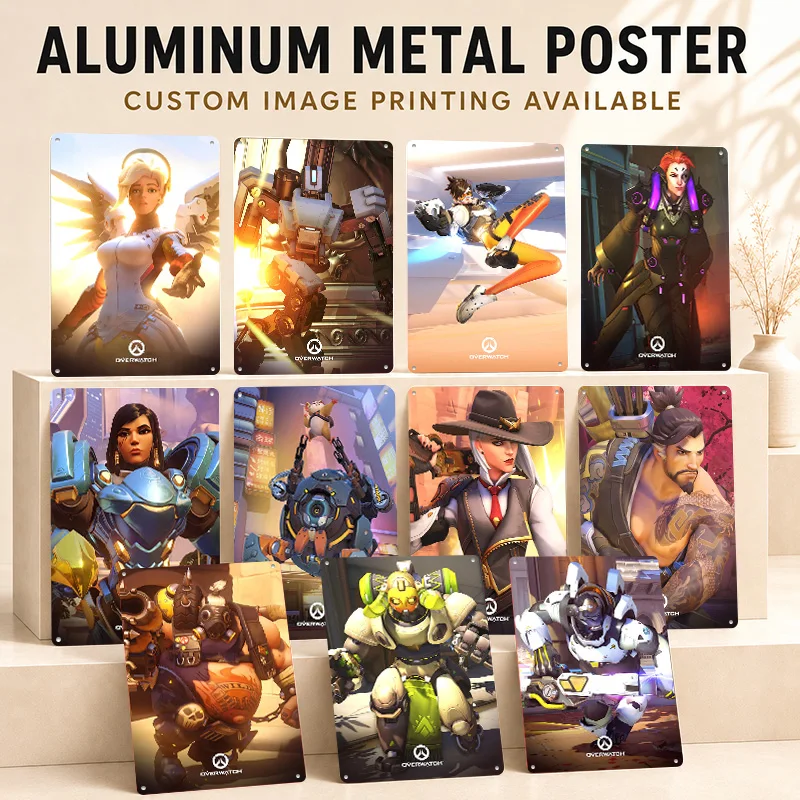 Overwatch Aluminum Posters Personalized Metal Tin Sign Dark Adventure Graphic Wall Art Ideal For Media Lounge Or Birthday Gift