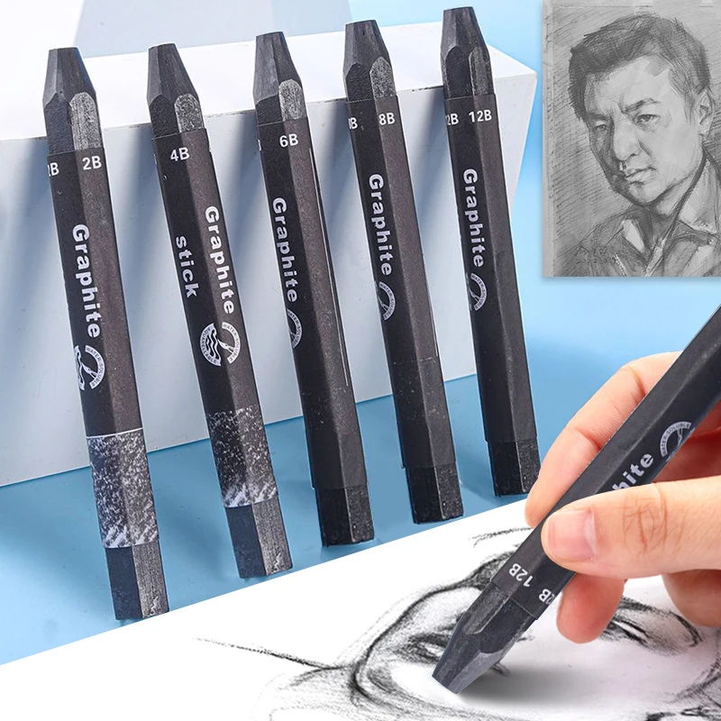 

DEDEDEPRAISE 1Pcs Water Soluble Graphite Rod Pencil 2B 4B 6B 8B 12B Graphite Sketching Shading Painting Pen Art Supplies