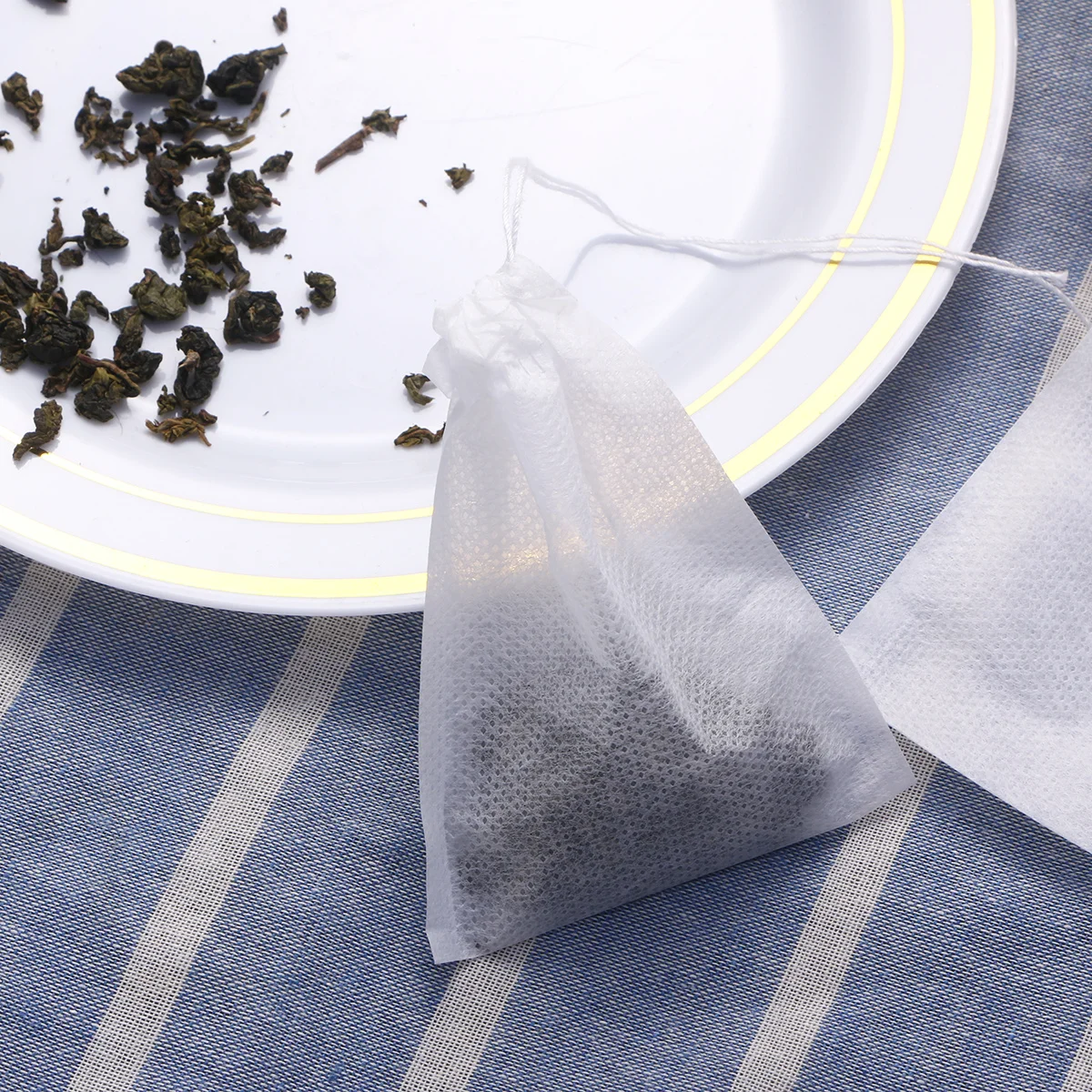 

100 Pcs Drawstring Filter Bag Herb Bags Empty Tea Non-Woven White Loose Leaf Holder Sachets