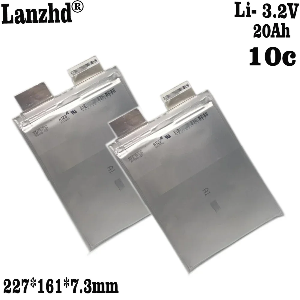 1-13PCS A123 20AH prismatic pouch cell 20C discharge rate lifepo4 lithium ion battery A123 20000mAh lifepo4 battery cells