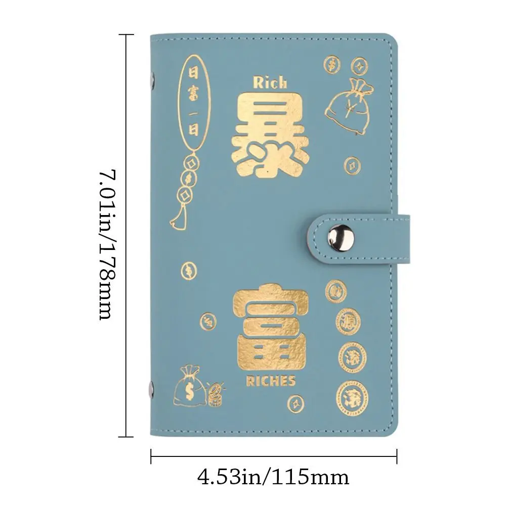 ตลก 100 ซองประหยัดเงินท้าทายขนาดใหญ่ความจุ PU Get Rich Overnight Mini Binder Savings Challenge Budget Binder