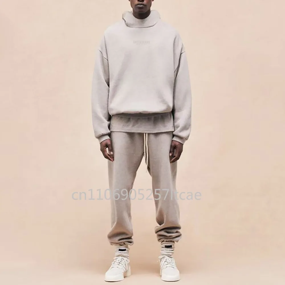 

FW23 Cloud Series Double Line Luxury Design Men's Sets Two Rows Silicone Letter Logo Hoodies Sets Oversized T-shirts Sets