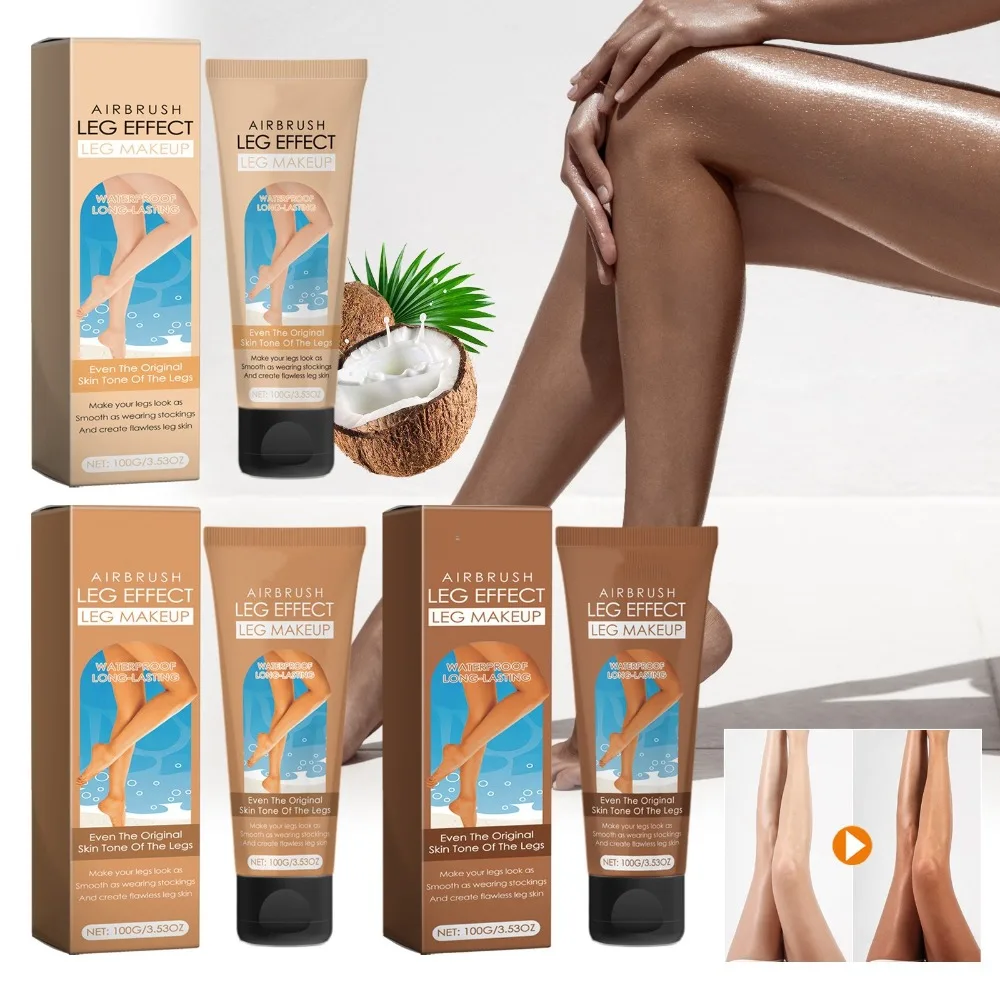 High Quality Waterproof Leg Makeup Long Lasting Even Skin Tone Body Tanning Cream Anti-Transfer Leg Darkening Lotion Body Makeup