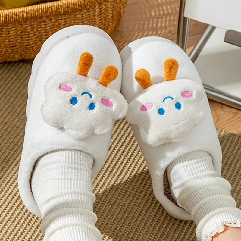 جميل الكرتون الغيوم النعال المنزل للنساء 2025 الشتاء لينة وحيد أفخم نِعال من الفراء امرأة خفيفة عدم الانزلاق أحذية غرفة المعيشة #3