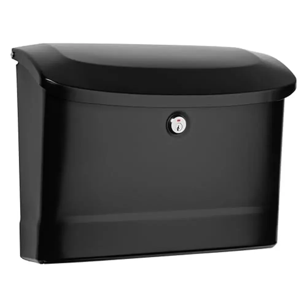 

Wall Mount Black Steel Locking Mailbox Medium Capacity Spacious Compartment Easy Mail Retrieval Rust Resistant Installation