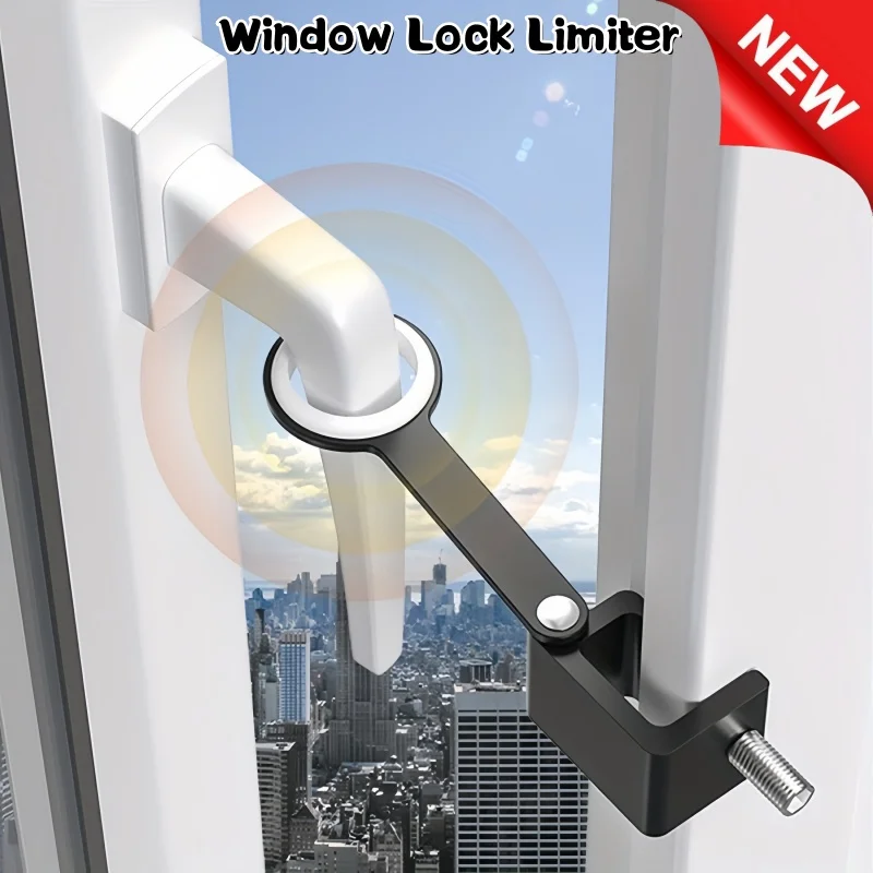 Free Punch Metal Window Lock Limiter Windows Handle Restrictor Lock Children Safety Protection Locks Home Guard Locking Buckle