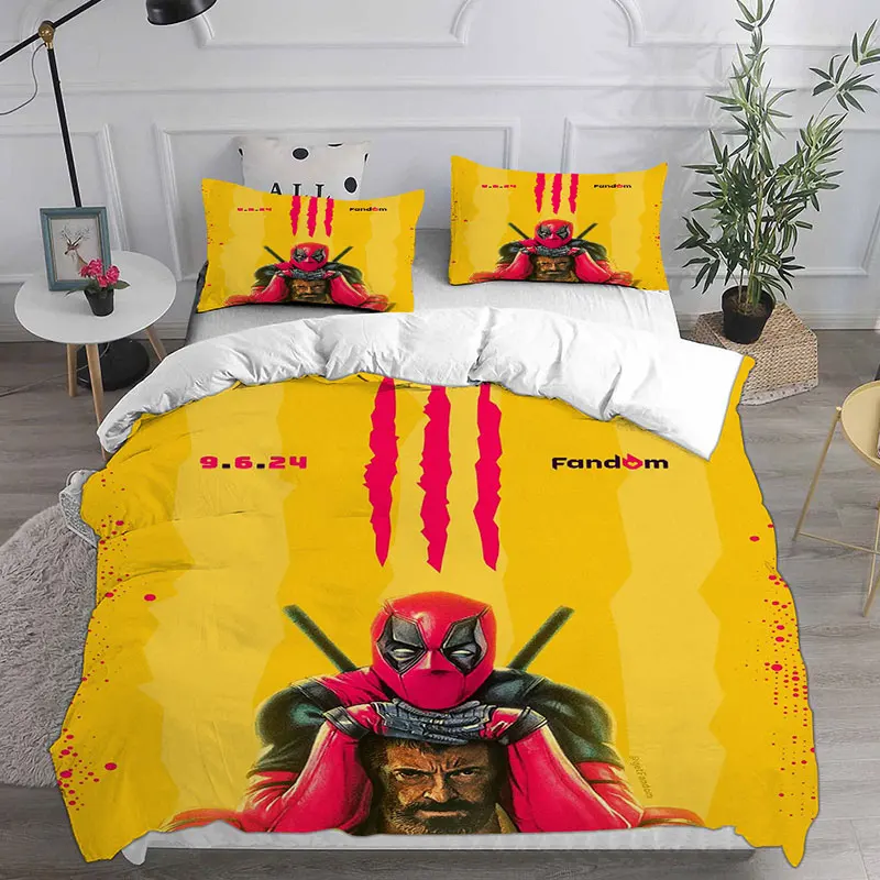 Imagem -02 - Conjuntos de Cama Deadpool para Crianças e Adultos Edredão Capa de Cama Capa de Edredão Fronha 23 Pcs Conjuntos