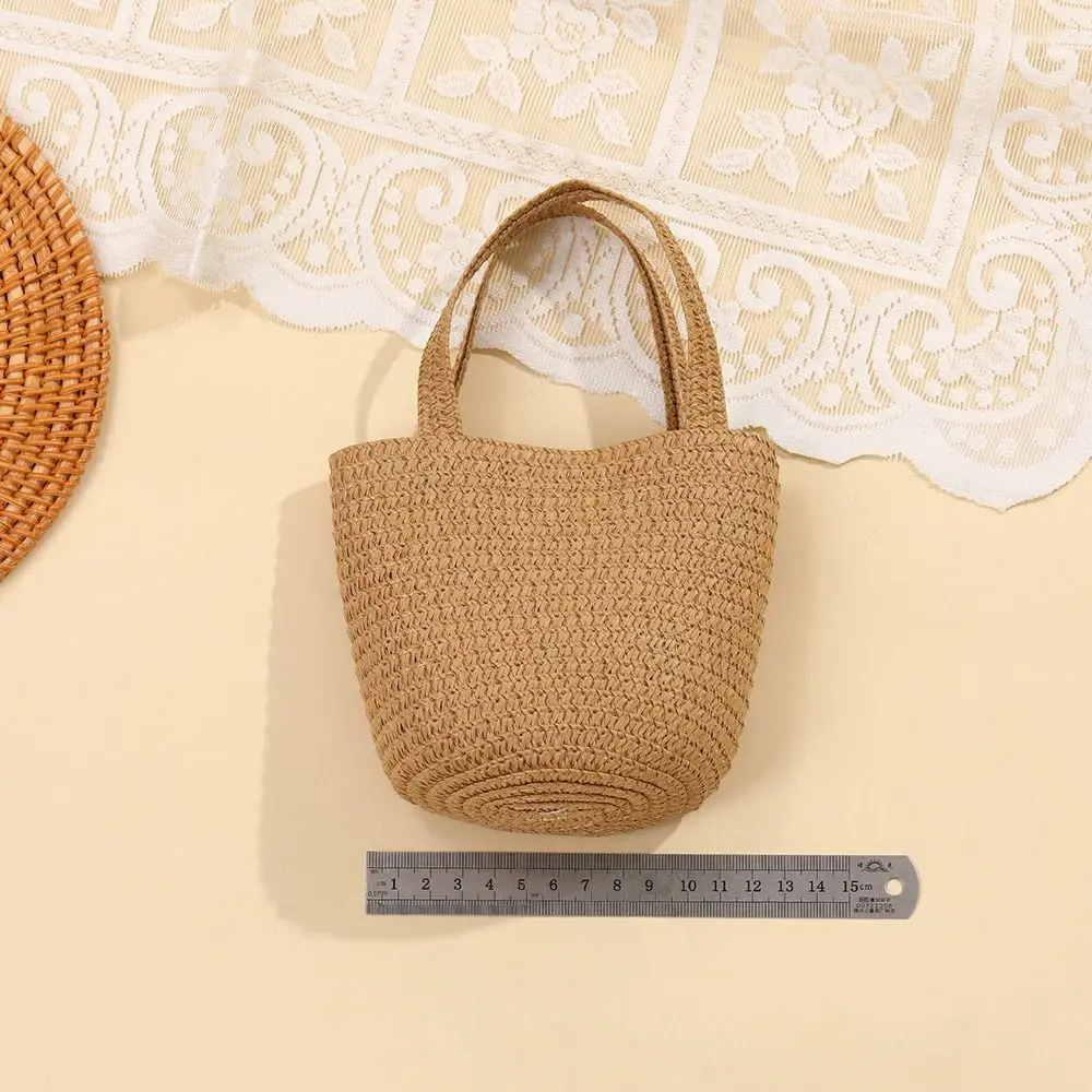 Creative Weaving Girl Handbag Two Size Multicolor Phone Bag Beach Use Coin Bag Versatile