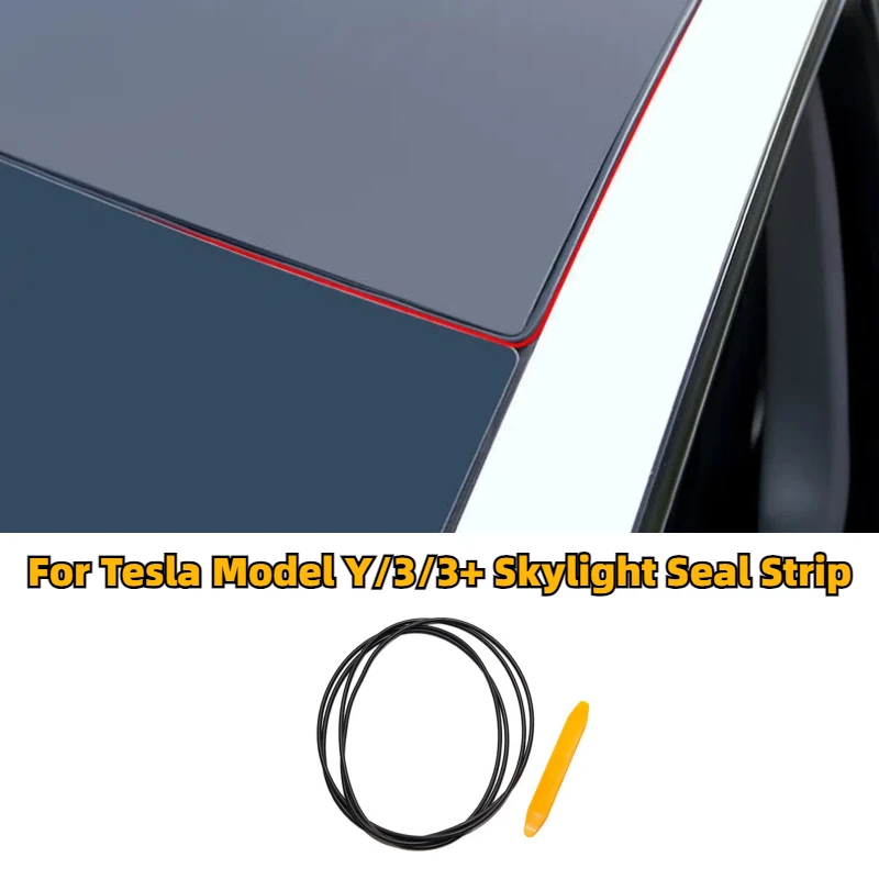 Car Roof Window Sealant Strip for Tesla Model 3/Y/3+ Highland Accessories Sunroof Glass Seal Strip Noise Reduction Seal Strip