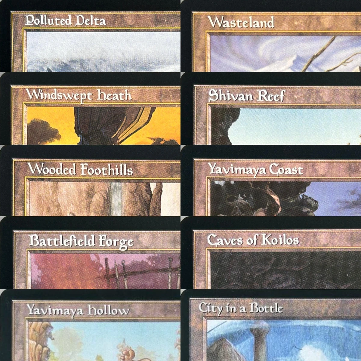 LK34 REGULAR Windswept Heath Wasteland Polluted Delta Wooded Foothills Misdirection High-Quality TCG Proxy Cards (Black-Core)