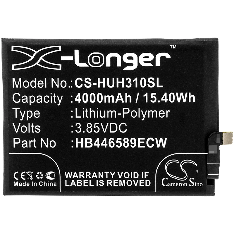 Replacement 3.85V 4000mAh Mobile SmartPhone Battery HB446589ECW for Huawei Honor View 30 Pro 5G OXF-N29 OXF-AL10 OXF-AL10I AN10