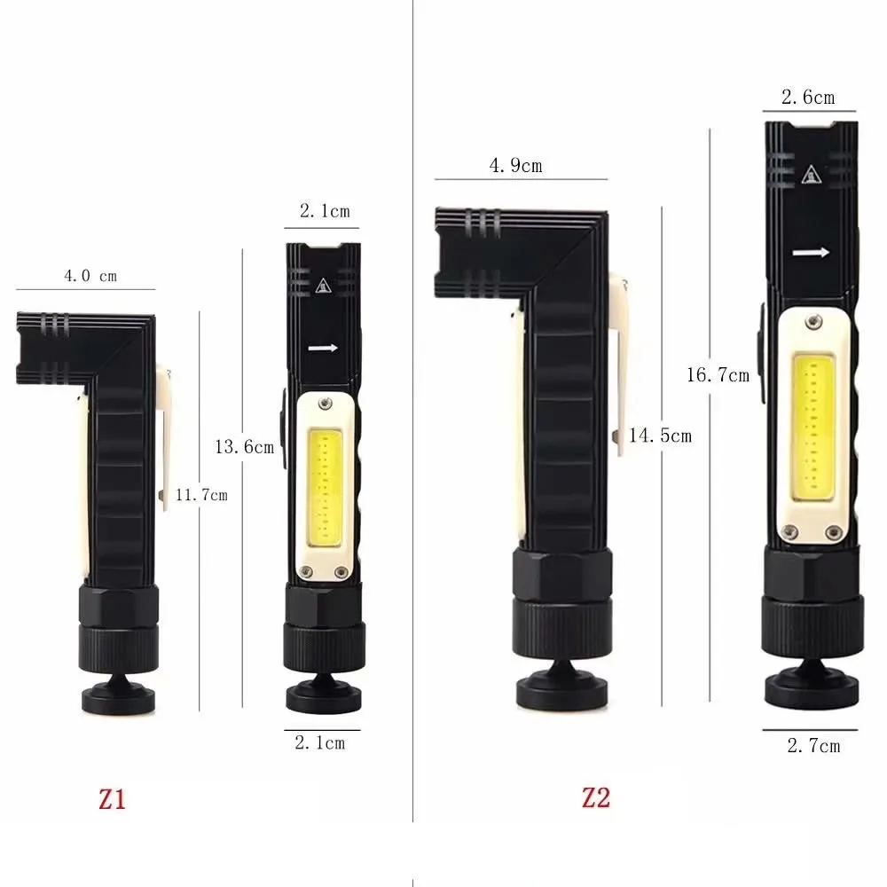 USB Light 10W LED+COB Emergency Light 90 ° Foldable White/Red Light Outdoor Camping Maintenance Work Light