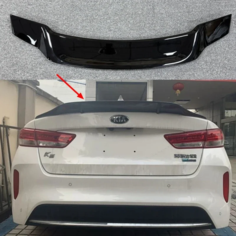 Für Kia K5 / Optima Spoiler 2016-2018 Kohlefaser Glänzend Schwarz Grundiert Heckflügel R-Typ Spoiler Zubehör
