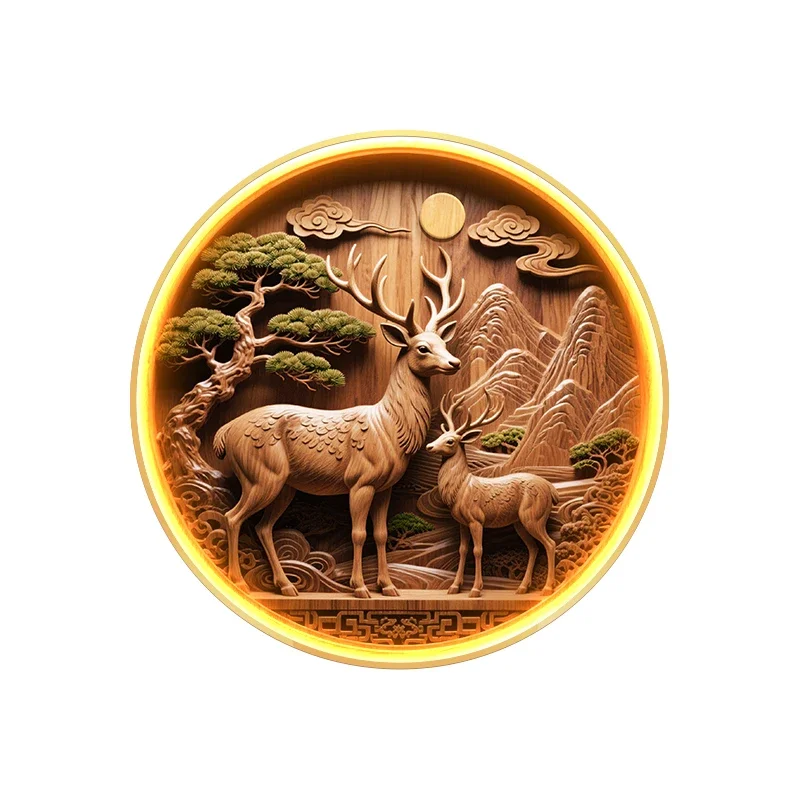 Fortune Deer Double Happiness Screen Painting Lamp Screen Painting Lamp