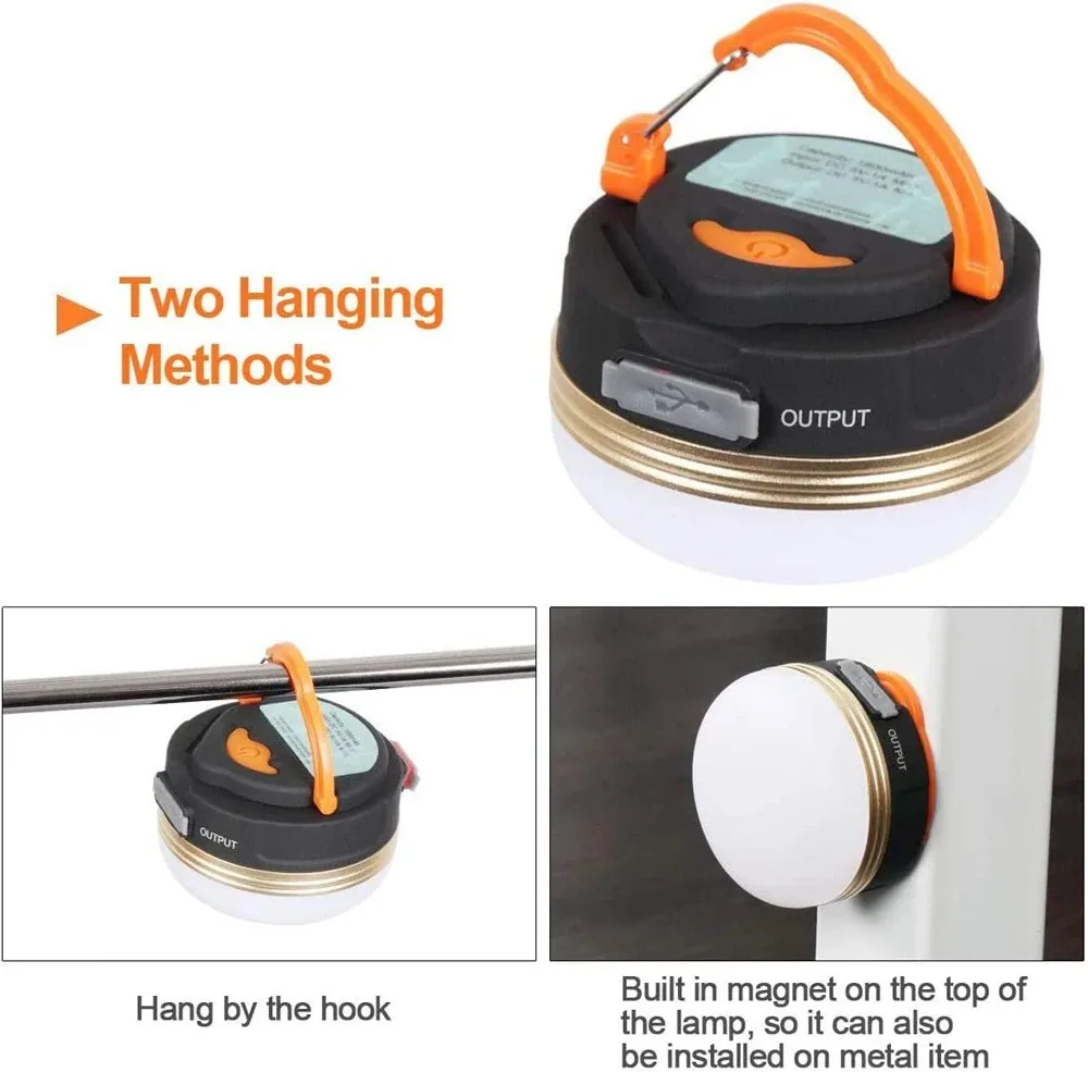 Outdoor Light Power Camping Lantern Tents Lamp 1200mah USB Rechargeable Portable Camping Light Outdoor Hiking Night Hanging Lamp