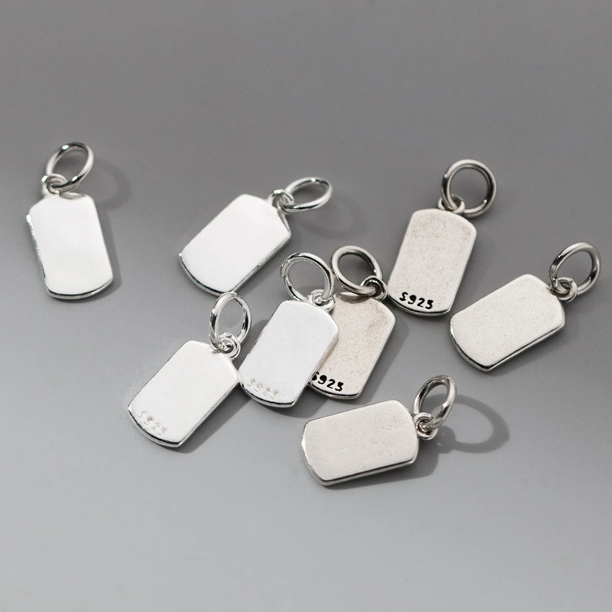 1pc/Lot 925 Sterling Silver Simple Square Antique Charms 13.5x7mm Necklace Bracelets Ring Pendants DIY Jewelry Accessories