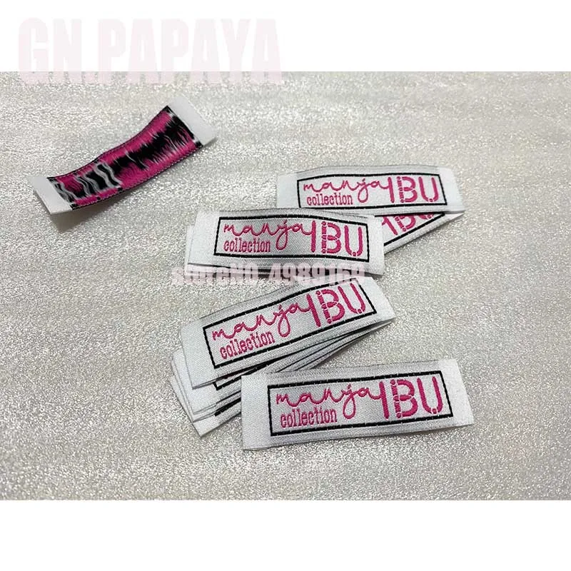 Custom High density Woven labels gold thread Garment tags custom woven leader label custom clothing tag sewing tags clothes labe