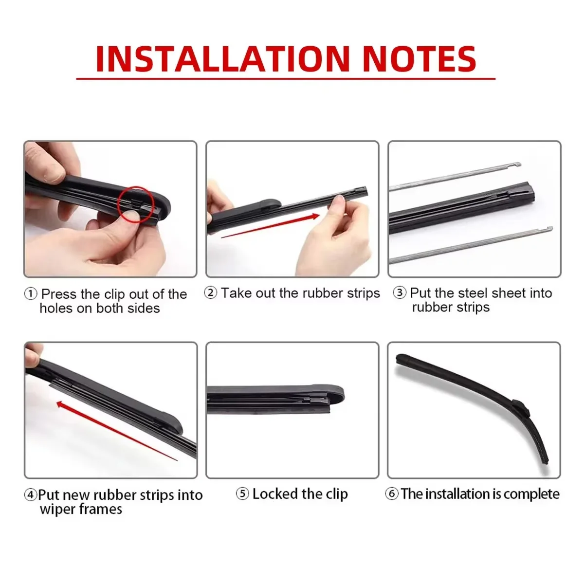 Car Wiper Rubber Strip Filling Strip Suitable For 6mm Frameless Wiper Car Accessories 14\