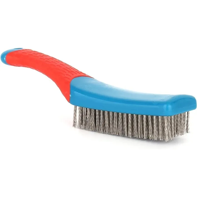 Comfortable Plastic Handle Heavy Duty Stainless Steel Wire Brush with Perfect for Removing Rust Welding Slag Dirt and Paint
