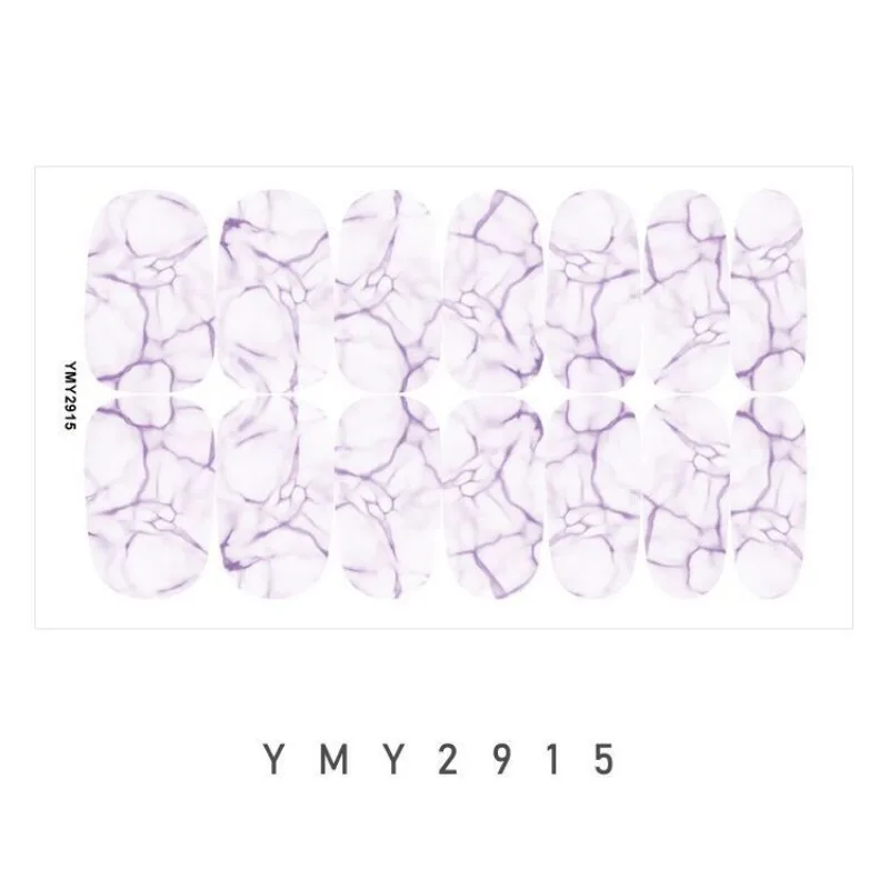 14 stickers/vel nieuwe groene gemarmerde nail art stickers volledige dekking waterdichte blauwe nagelstickers voor nail art decoraties