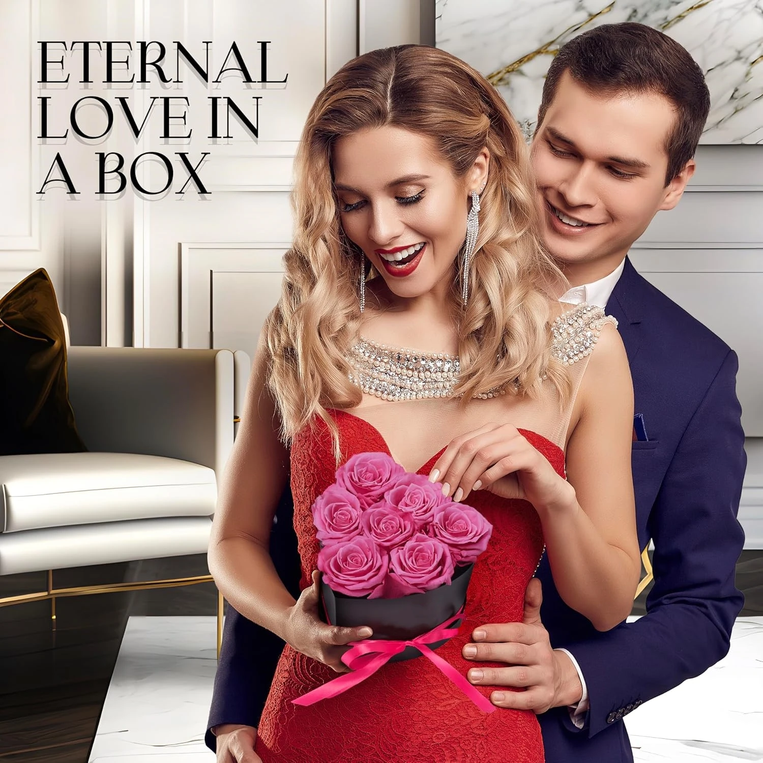 

Preserved Flower Heart Shape Gift Box to lover,7 Eternal Roses Gift for Her Birthday,Anniversary,Valentine’s Day,Lasting Flowers