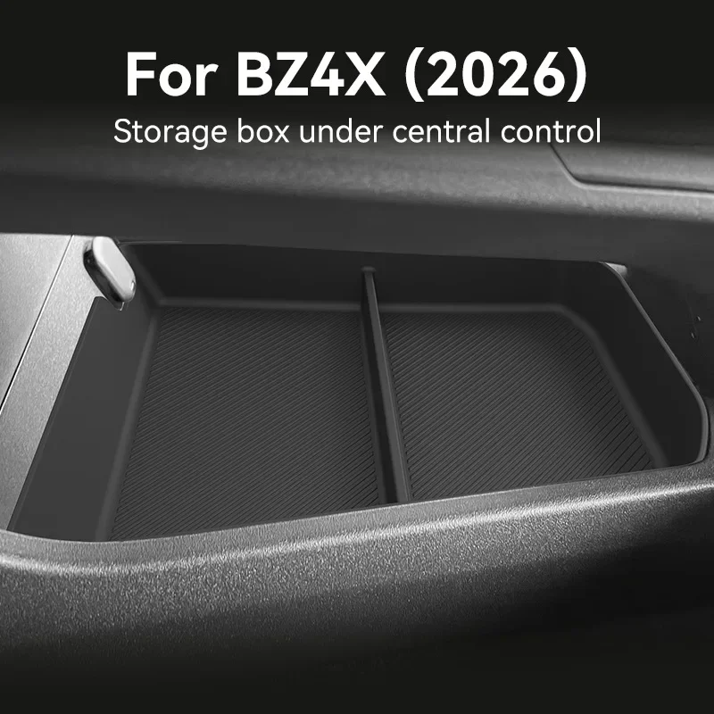 For Toyota BZ4X 2026 RHD Center Console Lower Storage Box Anti-Slip TPE Organizer Tray Right Hand Drive Car Interior Accessories