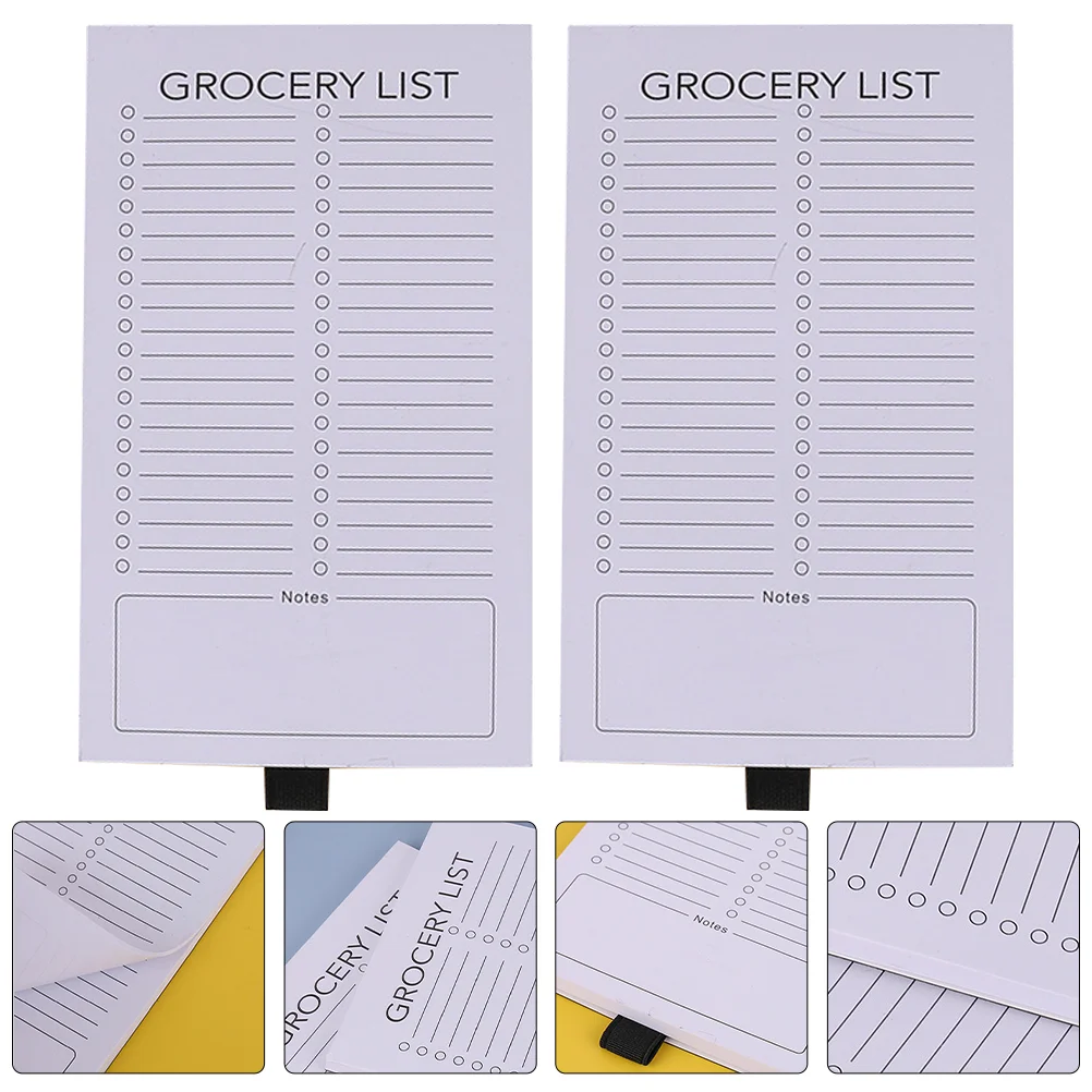 2 Pcs Refrigerator Notepads Scratch List Magnetic for Refrigerator Notebook The White Grocery Shopping Do Student