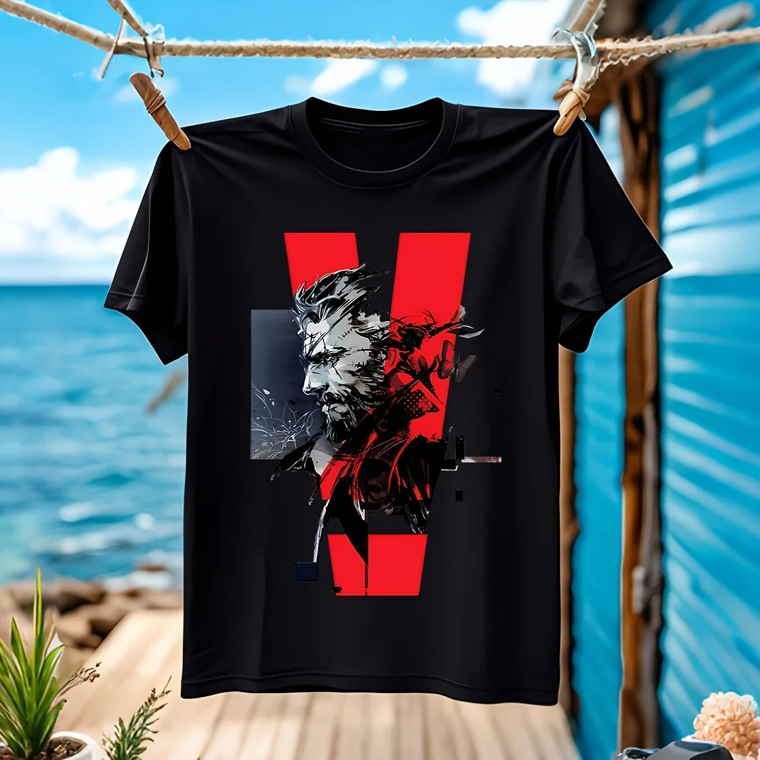 Camiseta Metal Gear Solid V, The Phantom Pain, Gaming, Art de personajes para hombre, 100% algodón, informal, transpirable, cómoda, acti para exteriores