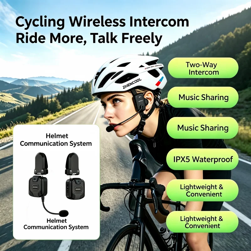 G6 CYCLIST  Outdoor Cycling Mountain Bike Wireless Bluetooth Music Sharing Earphones Delivery&Motorcycle Helmet Intercom Headset