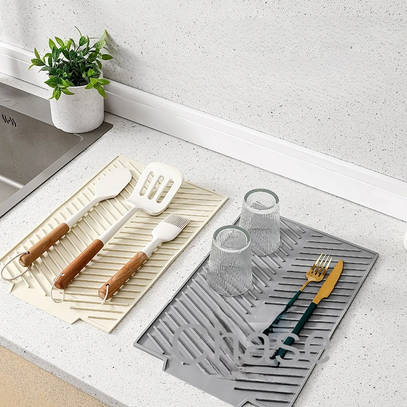 

1pc Silicone Draining Board Mat Dish Drying Folding Draining Mat Large Drain Pad Eco-Friendly Drainer Heat Resistant Pot